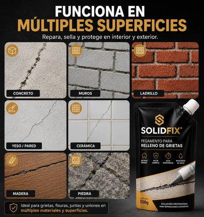 Sella y rellena grietas sin esfuerzo SolidFix™