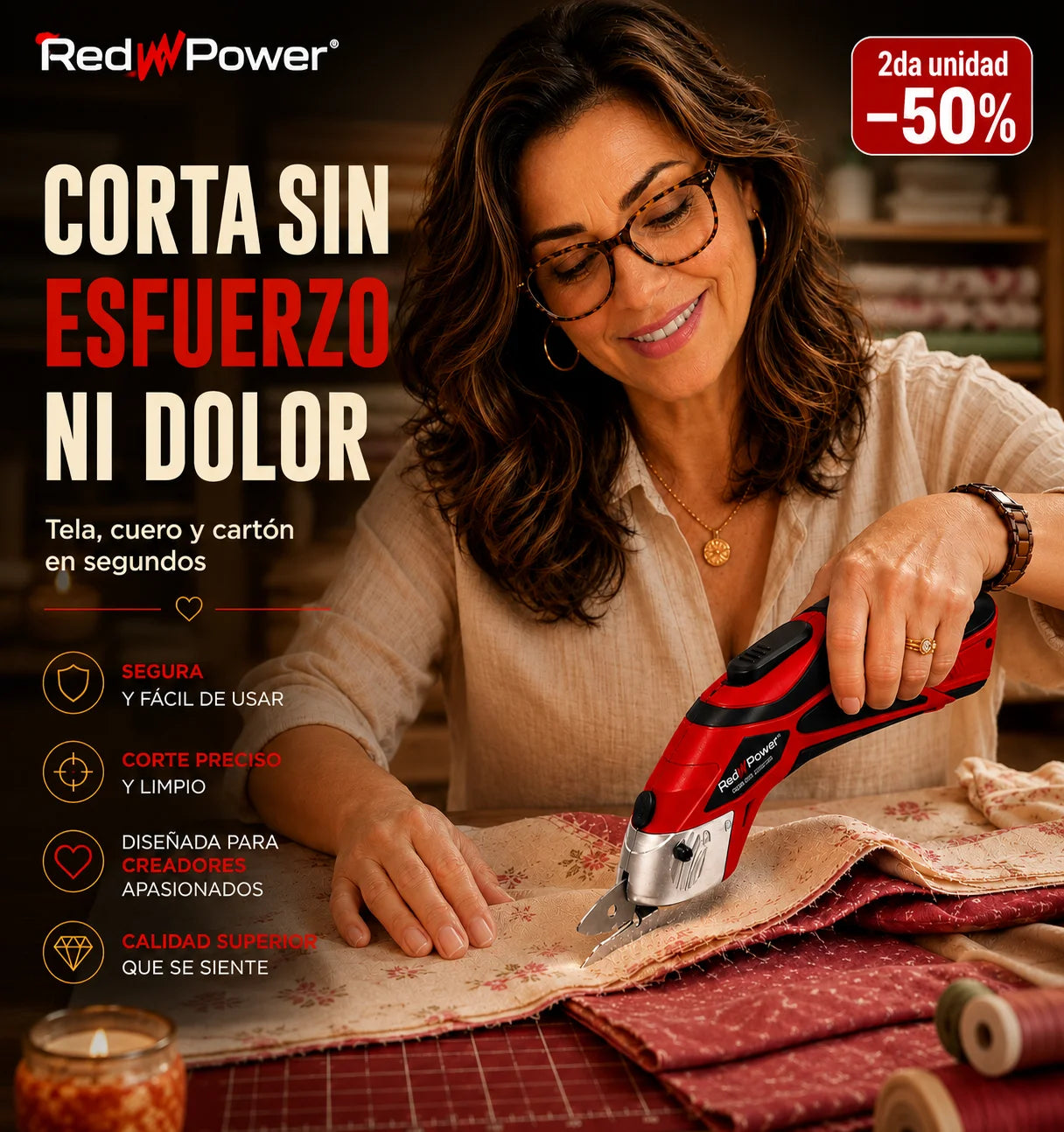 Tijera electrica RedPower™ Corte sin esfuerzo