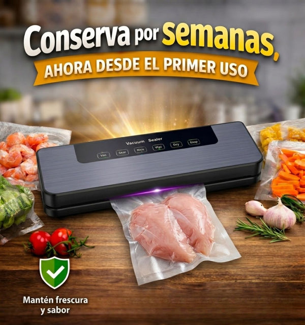 Selladora al vacio con 5 metros de bolsas