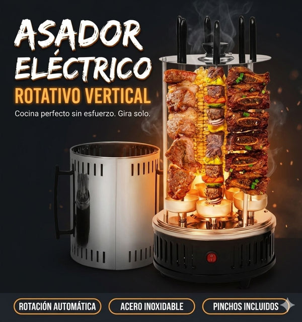 Asador electrico vertical de anticuchos 360°