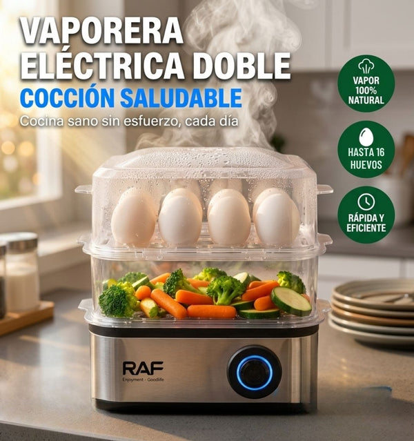 Hervidor electrico de 16 huevos con bandejas