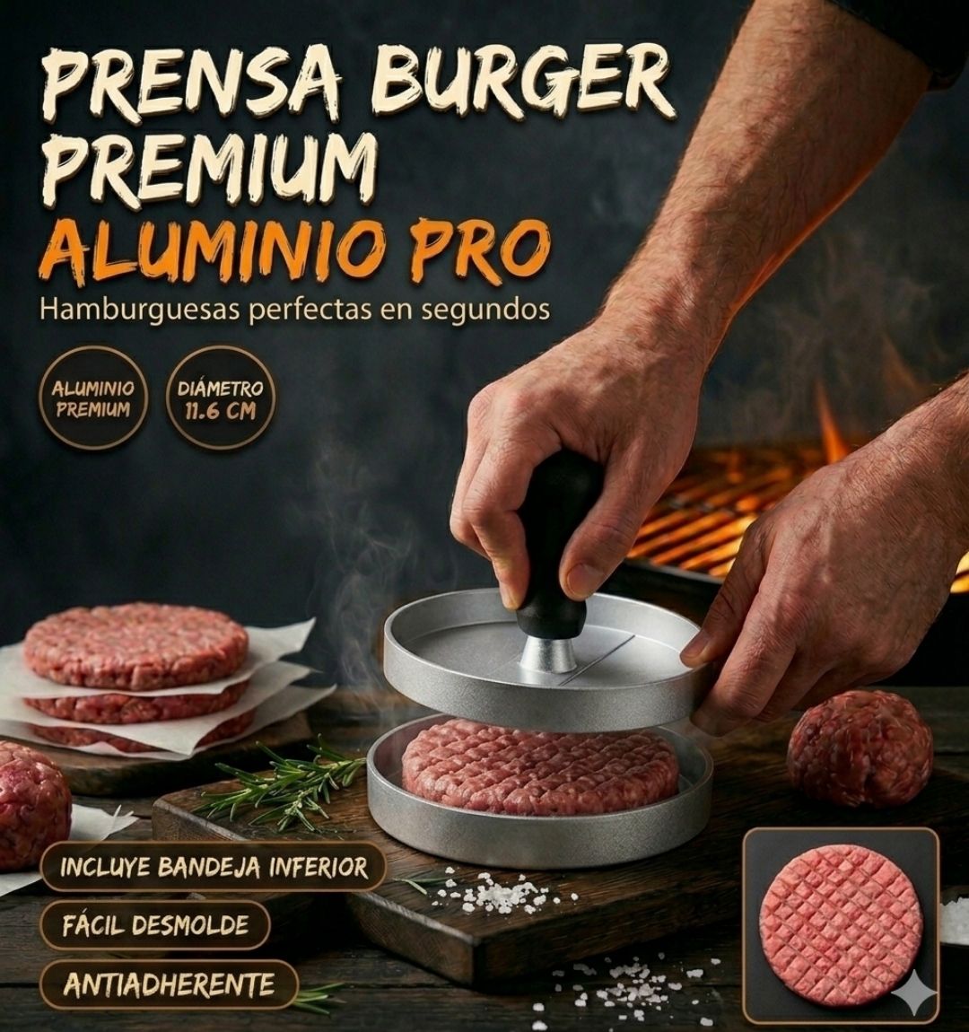 Prensa de hamburgesa con papel antiadherente