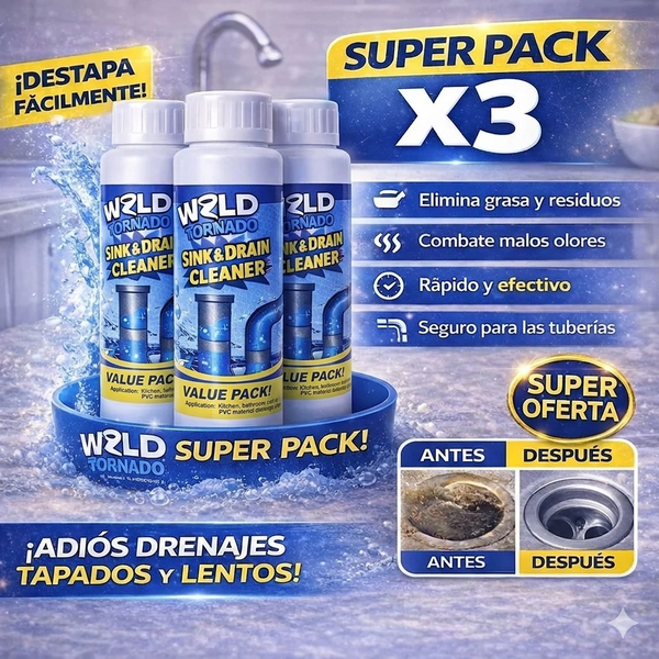 SUPER PACK 3x1 | Potente destapa desagues